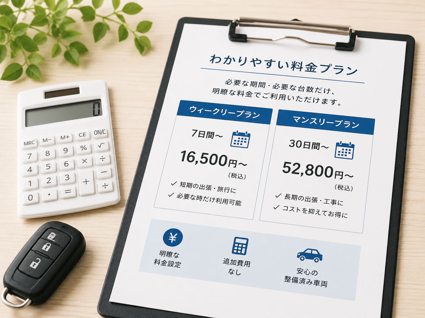 明瞭な料金のイメージ