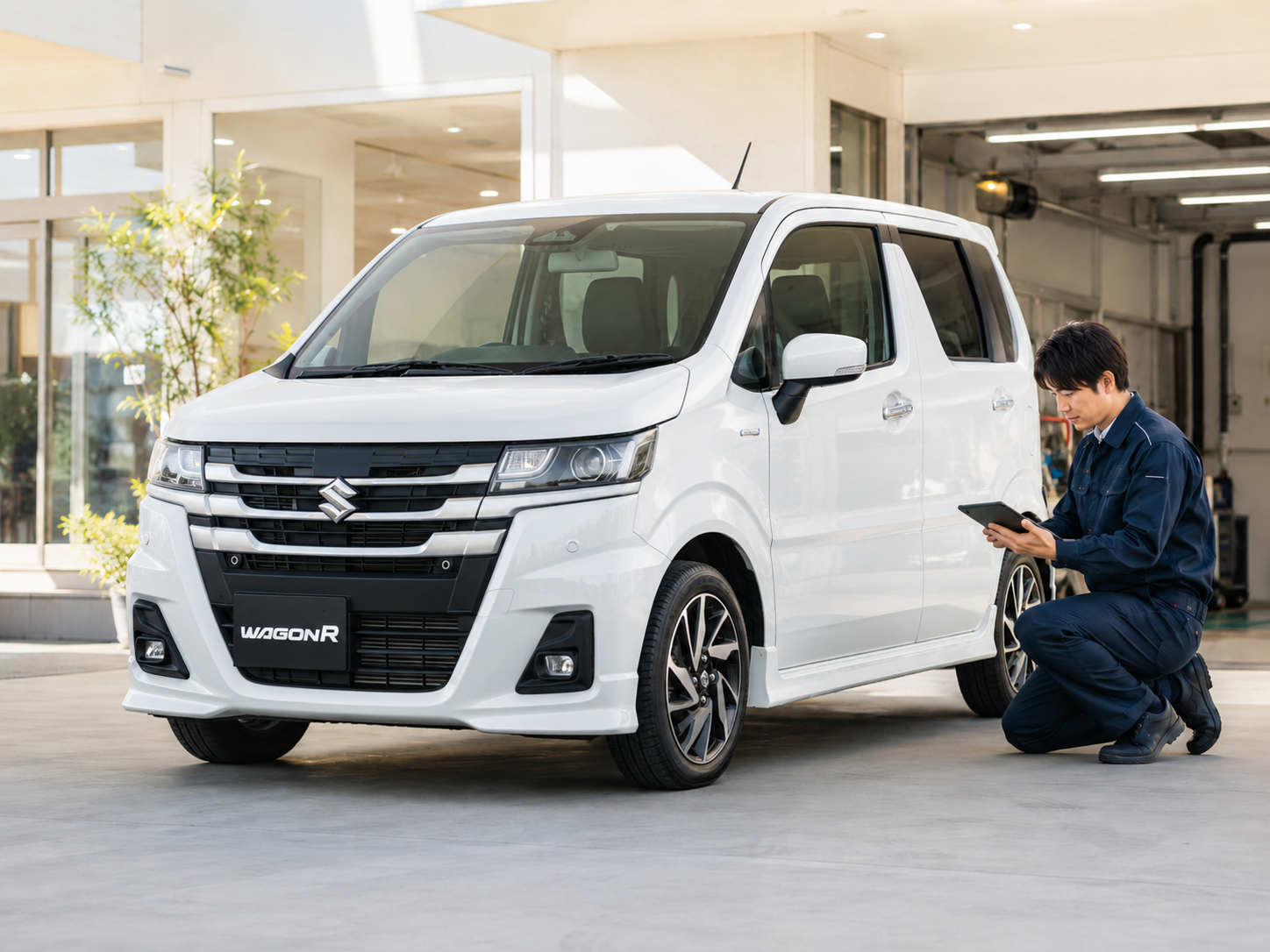 整備・点検中の車両